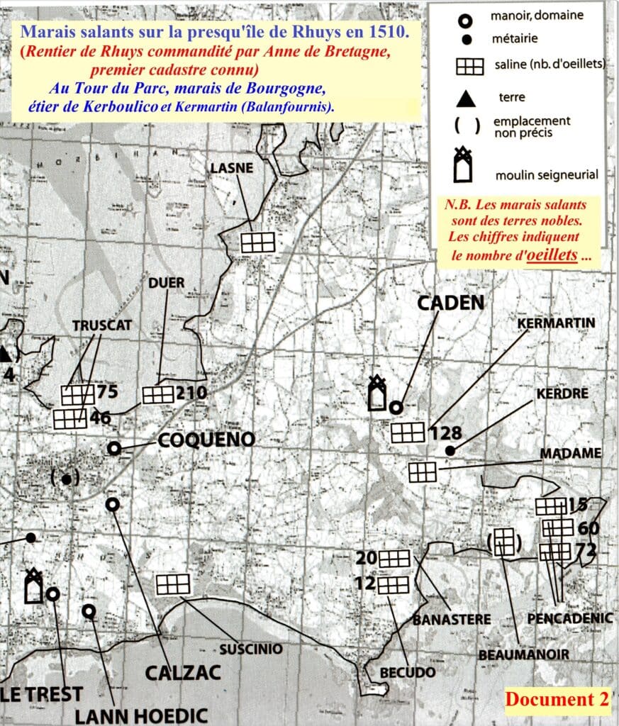 Marais salants sur la presqu'île de Rhuys en 1510